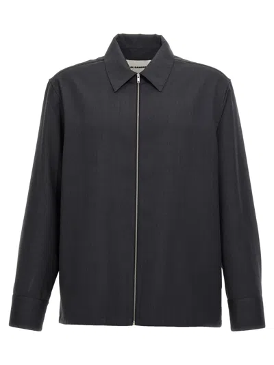 JIL SANDER DARK GREY RIPSTOP SHIRT