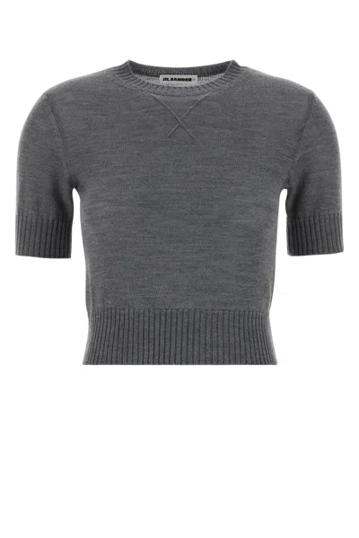 Jil Sander Dark Grey Wool Sweater In Gray