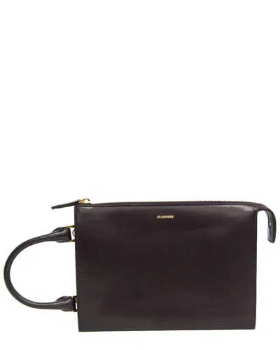 Pre-owned Jil Sander Dark Purple Leather Tootie Shoulder Bag (authentic Pre-loved)