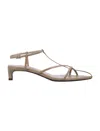 JIL SANDER JIL SANDER DARK SAND LEATHER HIGH SANDALS