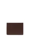 Jil Sander Debossed-logo Leather Cardholder In Brown