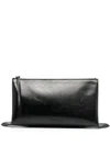 Jil Sander Debossed-logo Leather Clutch In Schwarz