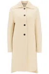 Jil Sander Deconstructed Coat In Virgin Wool In Beige