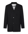 Jil Sander Oversized Wool Jacket Flap Pockets In Black