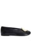 Jil Sander Decorative-plaque Ballerina Shoes In Black