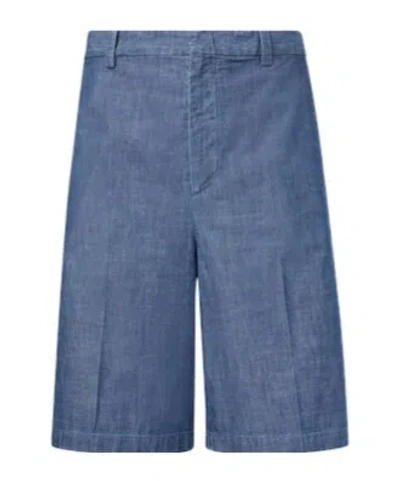 Jil Sander Denim Bermuda Shorts In Blue