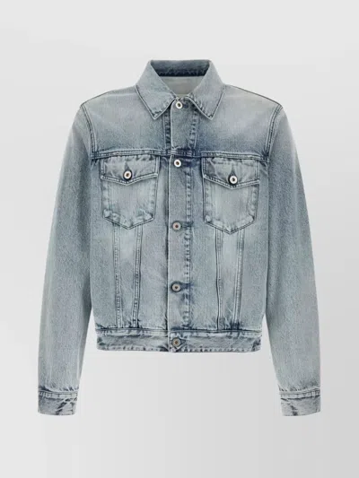 JIL SANDER DENIM JACKET WITH CHEST POCKETS AND COLLARED NECK