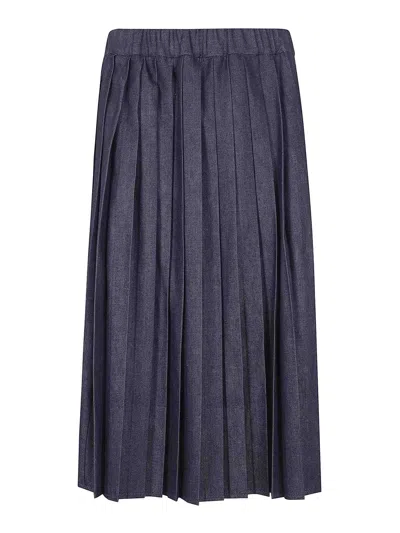 Jil Sander Denim Midi Round Skirt In Blue