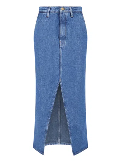 Jil Sander Denim Midi Skirt In Blue