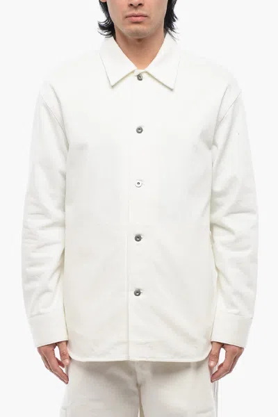 Jil Sander Denim Overshirt With Flush Pockets In Porcelain