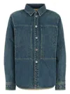 Jil Sander Women Blue Shirt With Classic Collar And Logo Patch On The Rear In Denim Woman In Blue