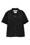 Jil Sander Short Sleeve Denim Shirt With Collared Neck In Black