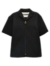 Jil Sander Short Sleeve Denim Shirt With Collared Neck In Black