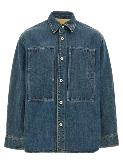 Jil Sander Denim Jacket Featuring Chest Pocket And Contrast Stitching In Blue