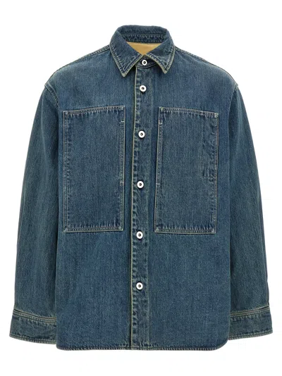 Jil Sander Denim Jacket Featuring Chest Pocket And Contrast Stitching In Blue