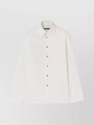 Jil Sander Organic Cotton Denim Shirt In White
