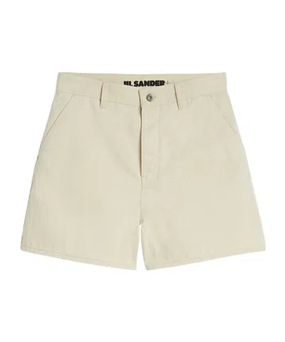 JIL SANDER JIL SANDER LOGO PATCH DENIM SHORTS