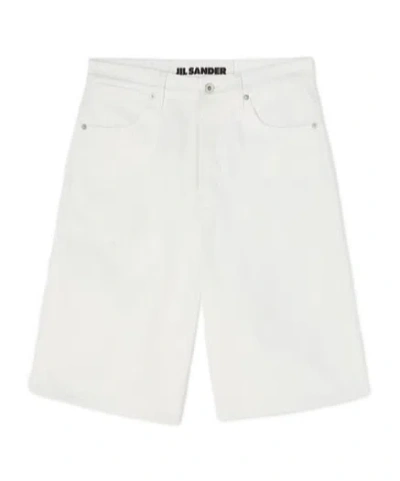 Jil Sander Denim Shorts In White