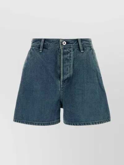 Jil Sander Denim Shorts With Belt Loops And Pockets In Blue
