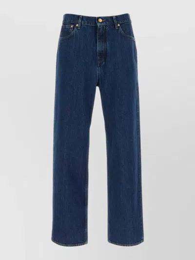 Jil Sander Denim Straight Leg Jeans Belt Loops In Blue