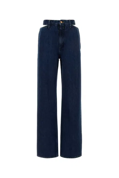 Jil Sander Denim Trouser 140 Aw 23 Treated In Animal Print