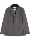 Jil Sander Detachable-collar Tailored Jacket In Grey