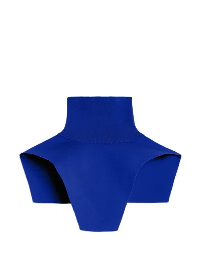 Jil Sander Detachable Ribbed High-neck Shirt In Blue
