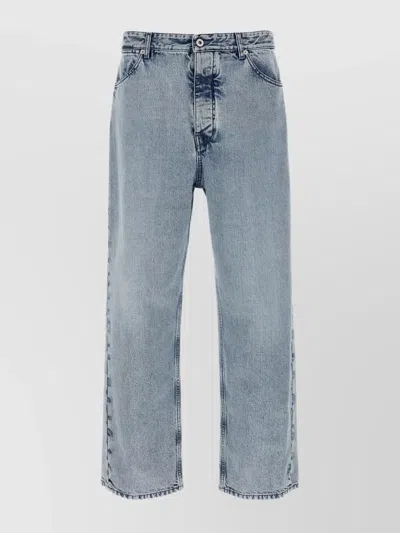 JIL SANDER DIAGONAL COTTON JEANS FADED WASH