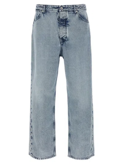 JIL SANDER DIAGONAL COTTON JEANS LIGHT BLUE