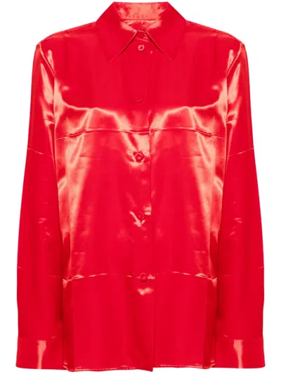 Jil Sander Diagonal Shirt In Rot