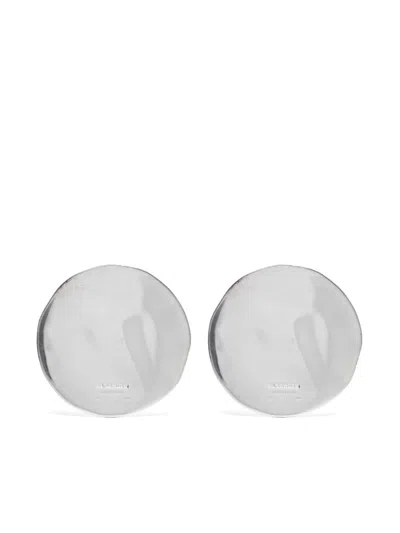 Jil Sander Disc-detail Cearrings In Silber