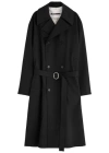 Jil Sander Oversize Wool Gabardine Trench Coat In Black
