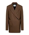 Jil Sander Double-breasted Wool Blazer In Brown