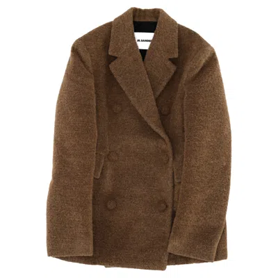 Jil Sander Double-breasted Blazer In Brown Wool