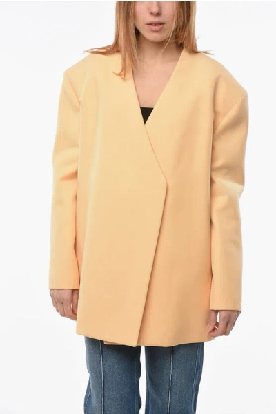 Jil Sander Double-breasted Blazer With Back Half-belt In Yellow