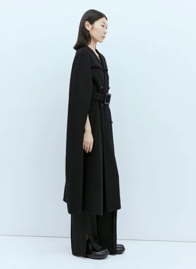 Jil Sander Women Double Breasted Cape Coat In Black