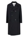 Jil Sander Long Length Double-breasted Jacket In Black