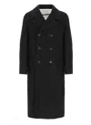 Jil Sander Long Length Double-breasted Jacket In Black
