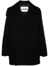Jil Sander Double-breasted Coat In Black