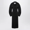 Jil Sander Black Double-breasted Coat In Virgin Wool In Black