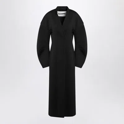 Jil Sander Double-breasted Coat In In Black