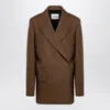 Jil Sander Brown Wool Double-breasted Jacket In Brown