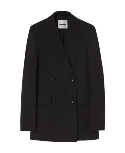 Jil Sander Double-breasted Tailored Blazer In Black