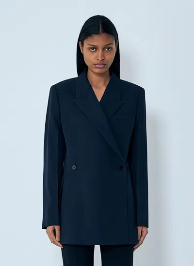Jil Sander Double-breasted Wool Blazer In Blue