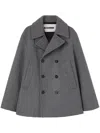 Jil Sander Men's Double-breasted Peacoat In Grey