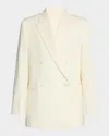 Jil Sander Double-breasted Wool Jacket In Ecru