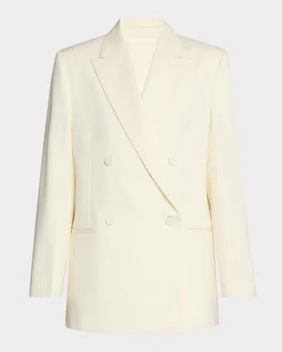 Jil Sander Double-breasted Wool Jacket In Ecru