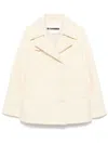 Jil Sander Double-breasted Wool Peacoat In Nude