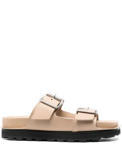 Jil Sander Double Buckle-fastening Sandals In Neutrals