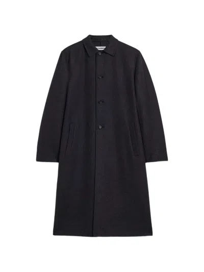 Jil Sander Double Cashmere Coat In Black